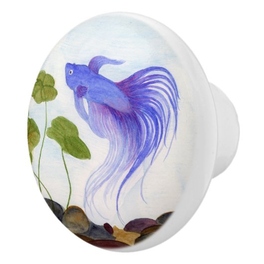 Blue Betta Fish Keramikknauf (Rechts)