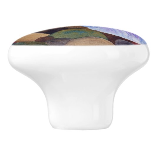 Blue Betta Fish Keramikknauf (Seitenansicht)