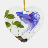 Blue Betta Fish Keramikornament (Vorne)