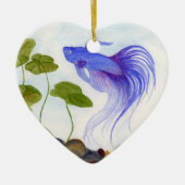 Blue Betta Fish Keramikornament (Vorne)