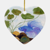 Blue Betta Fish Keramikornament (Hinten)