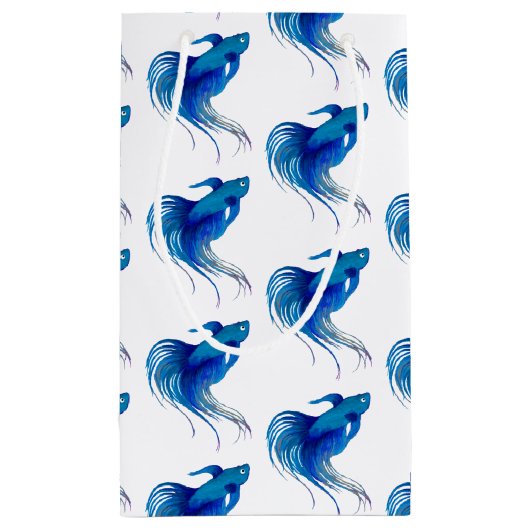 Blue Betta Fish Kleine Geschenktüte (Rückseite)