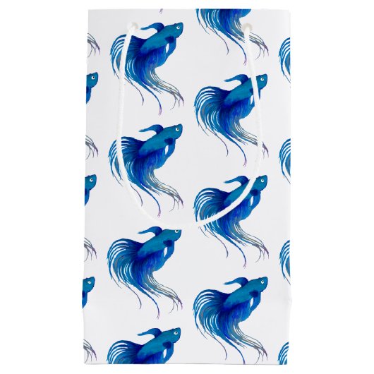 Blue Betta Fish Kleine Geschenktüte (Vorderseite)