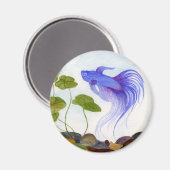 Blue Betta Fish Magnet (Vorderseite/Rückseite)