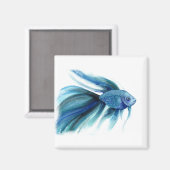 Blue Betta Fish Magnet (Vorderseite/Rückseite)