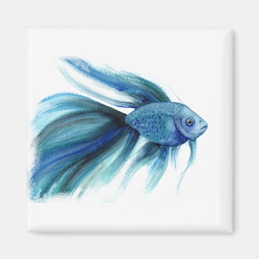 Blue Betta Fish Magnet (Vorne)
