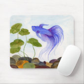 Blue Betta Fish Mousepad (Mit Mouse)