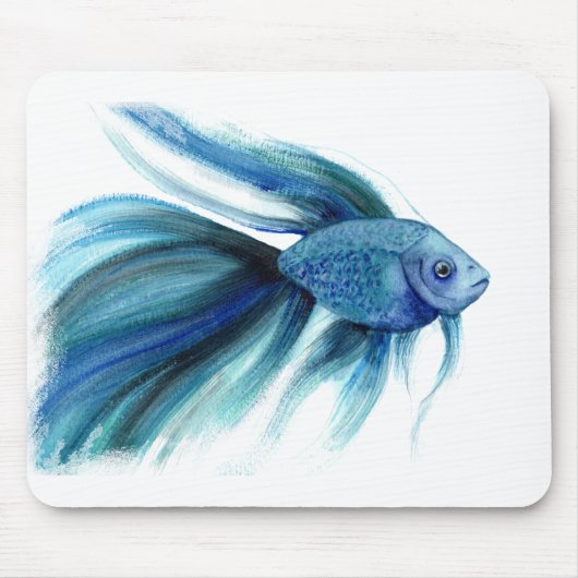 Blue Betta Fish Mousepad (Vorne)