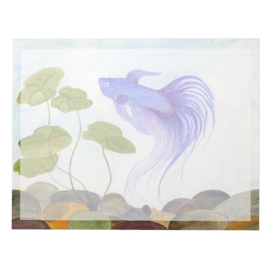 Blue Betta Fish Notizblock (Vorderseite)