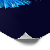 Blue Betta Fish on Navy |Aquarium Lover Poster (Ecke)