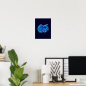 Blue Betta Fish on Navy |Aquarium Lover Poster (Heimbüro)