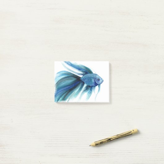 Blue Betta Fish Post-it Klebezettel (Auf Schreibtisch)