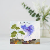 Blue Betta Fish Postcard Postkarte (Stehend Vorderseite)