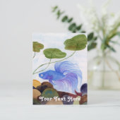 Blue Betta Fish Postcard Postkarte (Stehend Vorderseite)
