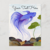 Blue Betta Fish Postcard Postkarte (Vorderseite)
