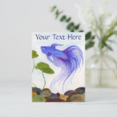 Blue Betta Fish Postkarte (Stehend Vorderseite)