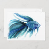 Blue Betta Fish Postkarte (Vorne/Hinten)