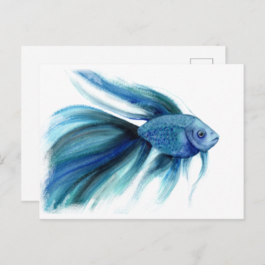 Blue Betta Fish Postkarte (Vorne/Hinten)