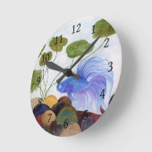 Blue Betta Fish Runde Wanduhr (Winkel)