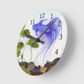 Blue Betta Fish Runde Wanduhr (Winkel)