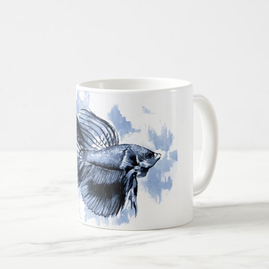 Blue Betta Fish Tasse (VorderseiteRechts)