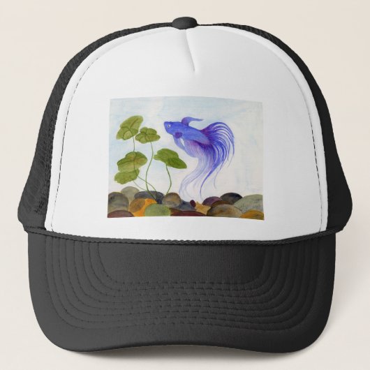 Blue Betta Fish Truckerkappe (Vorderseite)