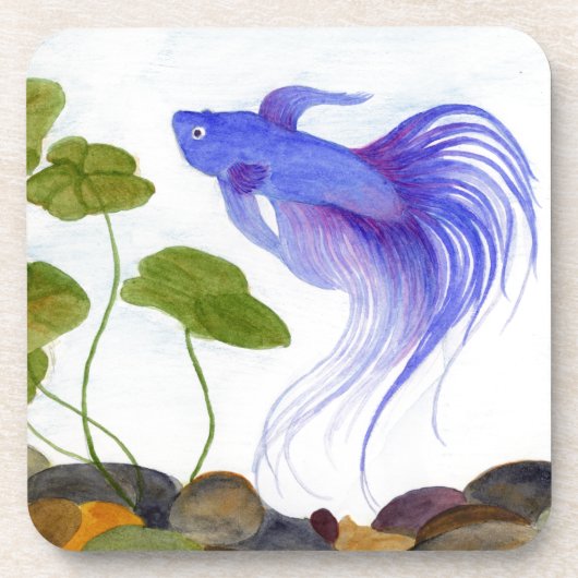 Blue Betta Fish Untersetzer (Vorderseite)