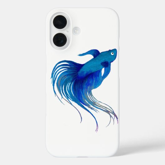 Blue Betta Fish Watercolor Case-Mate iPhone Hülle (Rückseite)