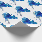 Blue Betta Fish Watercolor Geschenkpapier (Ecke)