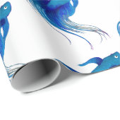 Blue Betta Fish Watercolor Geschenkpapier (Rolleneckpunkt)