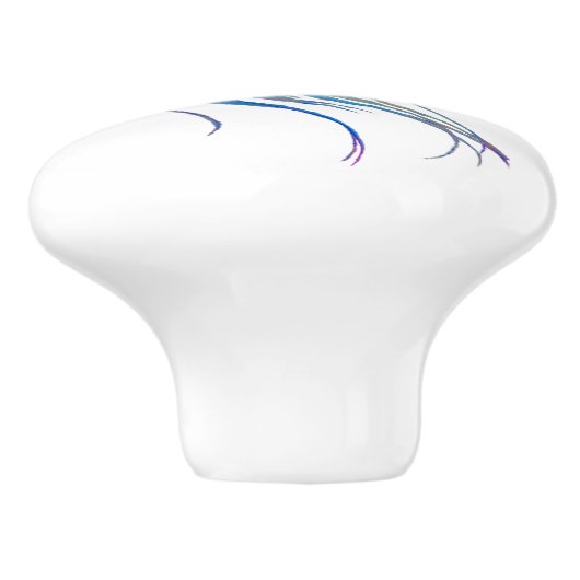 Blue Betta Fish Watercolor Keramikknauf (Seitenansicht)