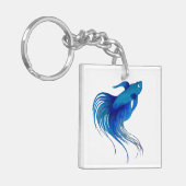 Blue Betta Fish Watercolor Schlüsselanhänger (Vorderseite links)
