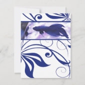 Blue Betta Fish Wedding RSVP Karte (Rückseite)
