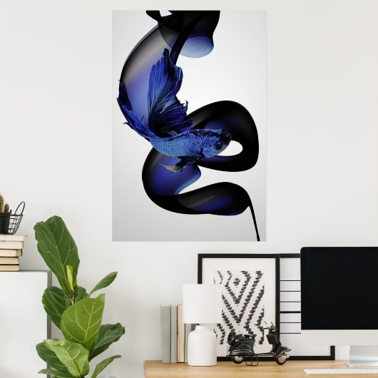 Blue Betta Poster (Heimbüro)