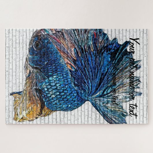 Blue Betta Splendens, Siam Fish Fish - Bric Puzzle (Horizontal)