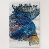 Blue Betta Splendens, Siam Fish Fish - Bric Puzzle (Vertikal)
