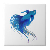 Blue Betta Watercolor Fliese (Vorderseite)