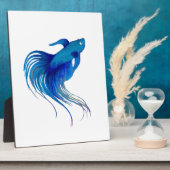 Blue Betta Watercolor Fotoplatte (Seite)