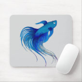 Blue Betta Watercolor Mousepad (Mit Mouse)