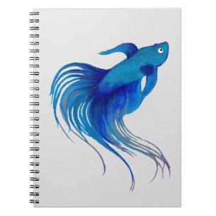 Blue Betta Watercolor Notizblock
