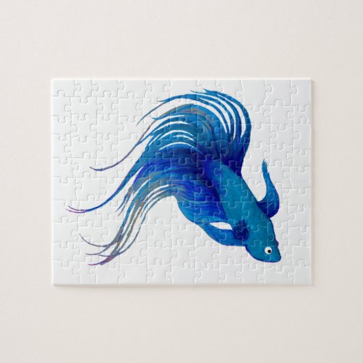 Blue Betta Watercolor Puzzle (Horizontal)