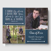 Blue Bible Verse Foto Collage Abschluss Gästebuch (Vorderseite)