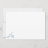Blue Bicycle Baby Shower Einladung (Rückseite)