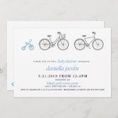 Blue Bicycle Baby Shower Einladung (Vorne/Hinten)
