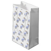 Blue Bicycle Basket Preppy Summer Vacation Fun Kleine Geschenktüte (Rückseite Schrägansicht)