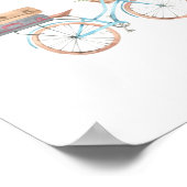 Blue Bicycle Floral Kinderzimmer Decor Poster (Ecke)