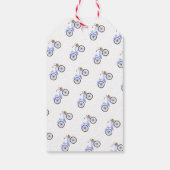 Blue Bicycle Happy Birthday Blume Basket Spaß Geschenkanhänger (Rückseite)