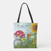 Blue Bicycle Niedlich Butterfly Tasche (Rückseite)