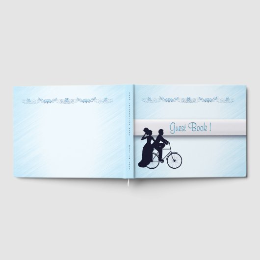 Blue Bicycle Wedding Guest Book Gästebuch (Voll)