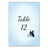 Blue Bicycle Wedding Tischnummer (Vorderseite)